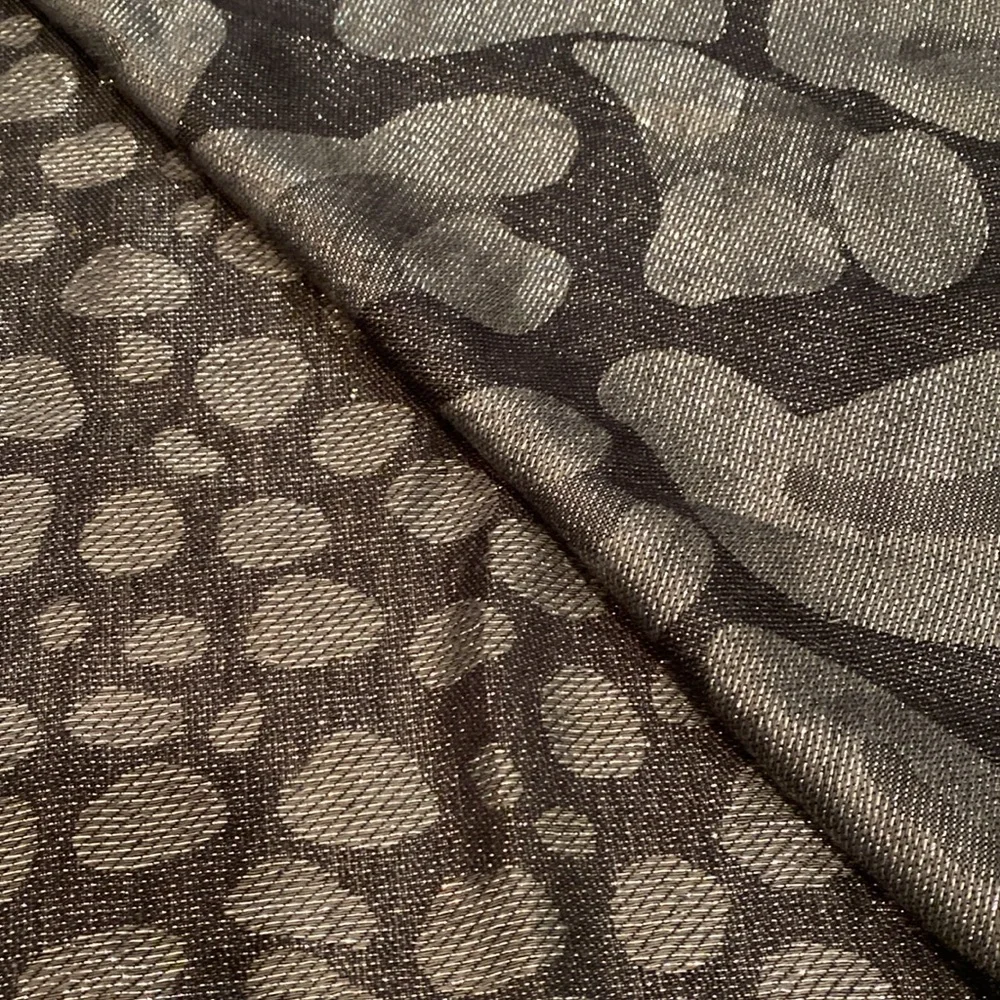 Scarf Women’s Large Shimmery Silver Gray and Black Leopard Print 74x27 inches